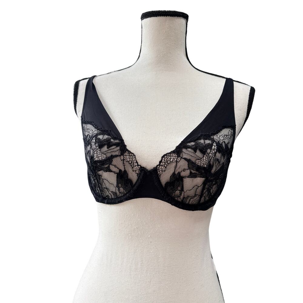 La Perla "Like a Butterfly" Underwired Bra Black Lace Size 34C $280